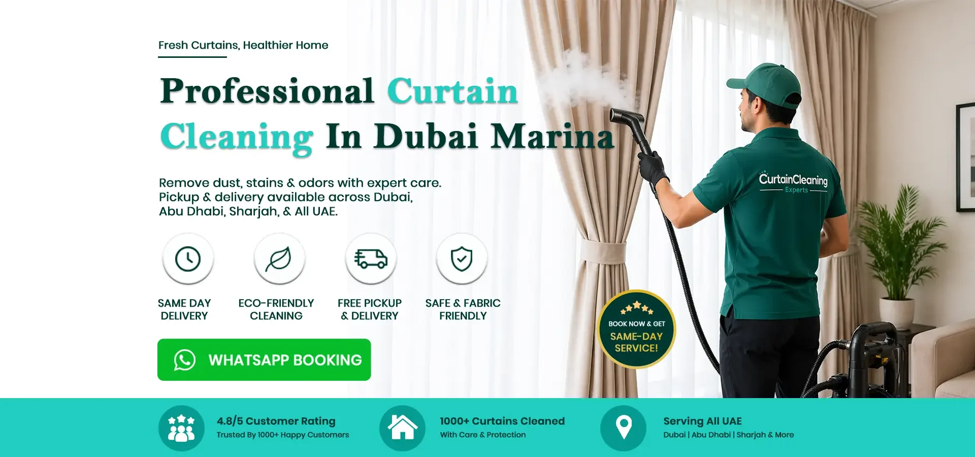 Curtain Cleaning dubai marina Desktop Banner