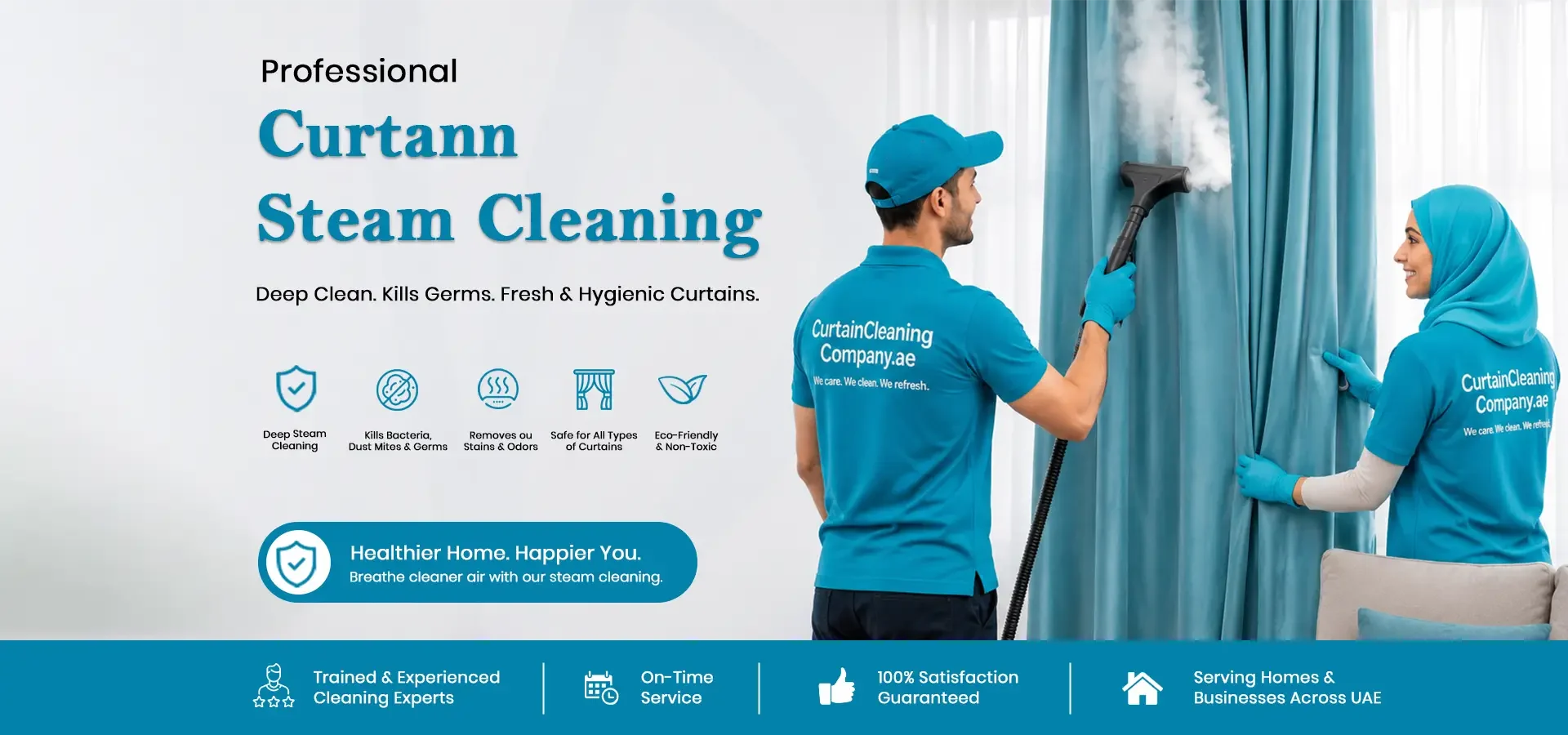 Curtain Steam Cleaning Desktop Banner