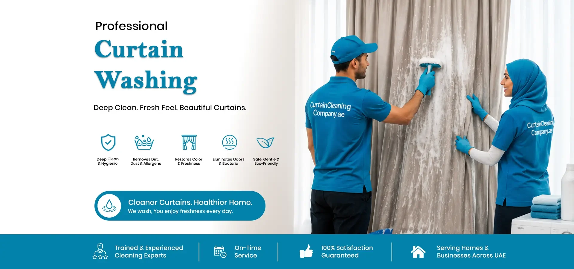 Curtain Washing Desktop Banner